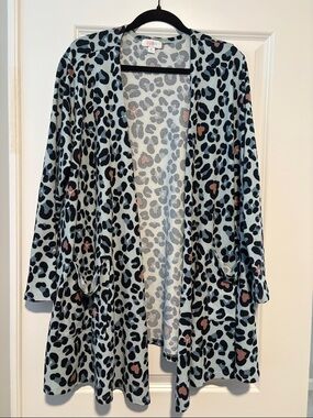 LuLaRoe Leopard Print Open Cardigan size XL *has pockets*